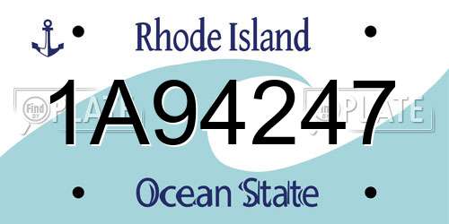 1A94247 Rhode Island License Plate