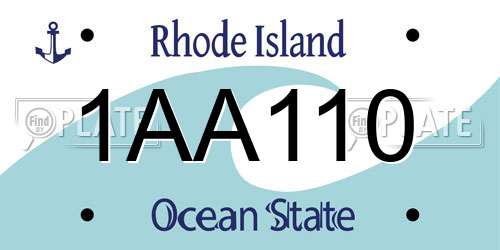 1AA110 Rhode Island License Plate