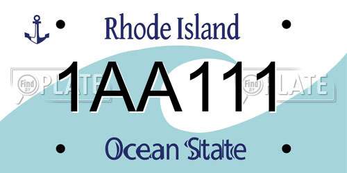 1AA111 Rhode Island License Plate