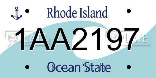 1AA2197 Rhode Island License Plate