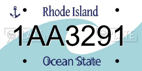 1AA3291 Rhode Island License Plate