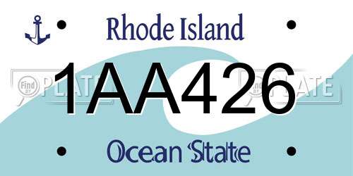 1AA426 Rhode Island License Plate