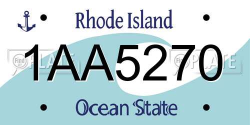 1AA5270 Rhode Island License Plate