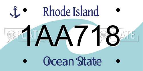 1AA718 Rhode Island License Plate