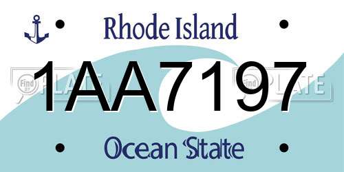 1AA7197 Rhode Island License Plate