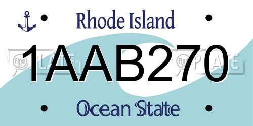 1AAB270 Rhode Island License Plate