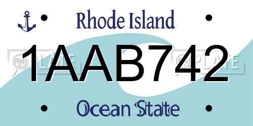 1AAB742 Rhode Island License Plate