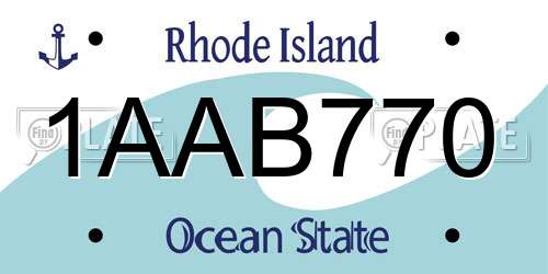 1AAB770 Rhode Island License Plate