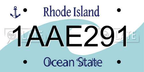 1AAE291 Rhode Island License Plate