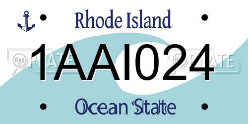 1AAI024 Rhode Island License Plate