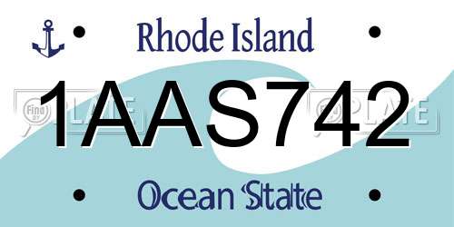 1AAS742 Rhode Island License Plate
