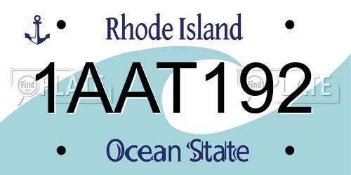 1AAT192 Rhode Island License Plate