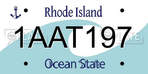 1AAT197 Rhode Island License Plate