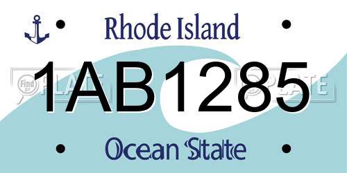 1AB1285 Rhode Island License Plate