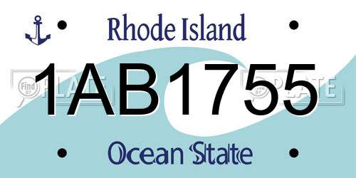 1AB1755 Rhode Island License Plate
