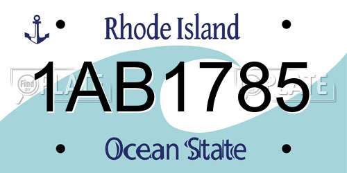 1AB1785 Rhode Island License Plate