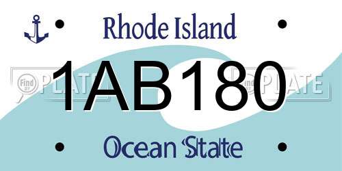 1AB180 Rhode Island License Plate