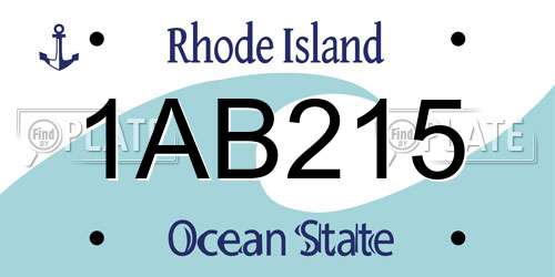 1AB215 Rhode Island License Plate