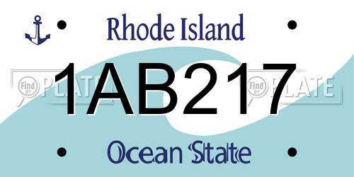 1AB217 Rhode Island License Plate