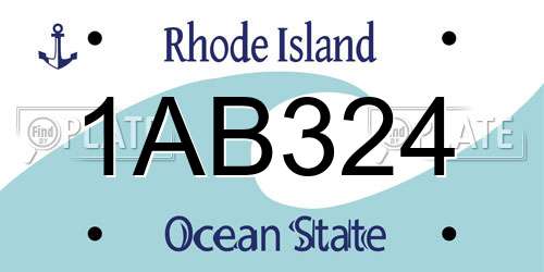 1AB324 Rhode Island License Plate