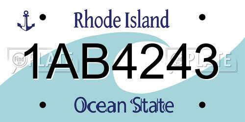 1AB4243 Rhode Island License Plate