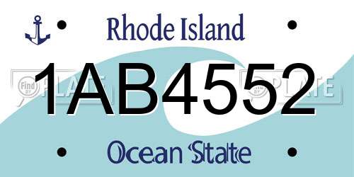 1AB4552 Rhode Island License Plate