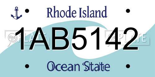 1AB5142 Rhode Island License Plate