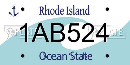 1AB524 Rhode Island License Plate