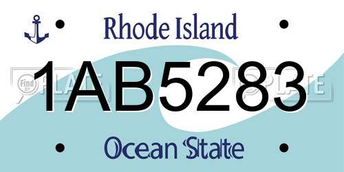 1AB5283 Rhode Island License Plate