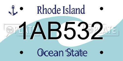 1AB532 Rhode Island License Plate