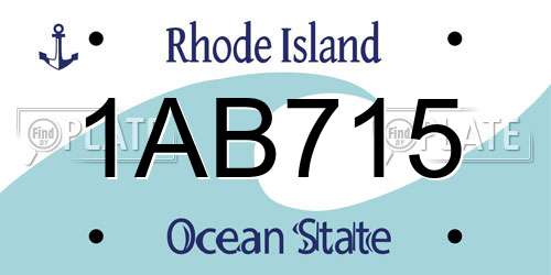 1AB715 Rhode Island License Plate