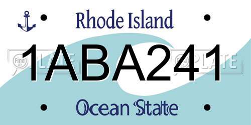 1ABA241 Rhode Island License Plate