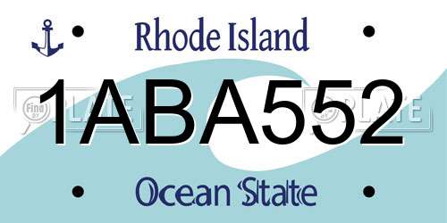 1ABA552 Rhode Island License Plate