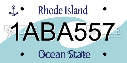 1ABA557 Rhode Island License Plate