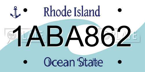 1ABA862 Rhode Island License Plate