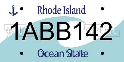 1ABB142 Rhode Island License Plate