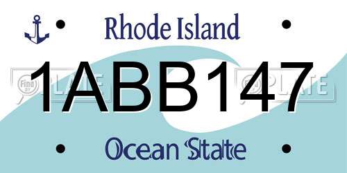 1ABB147 Rhode Island License Plate
