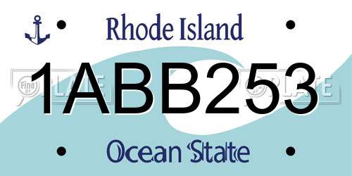 1ABB253 Rhode Island License Plate