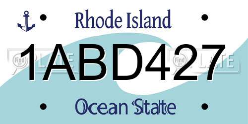 1ABD427 Rhode Island License Plate