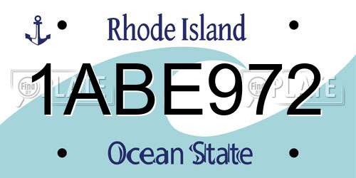 1ABE972 Rhode Island License Plate