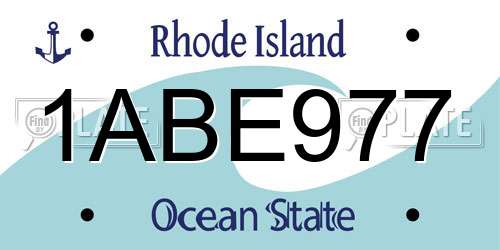 1ABE977 Rhode Island License Plate