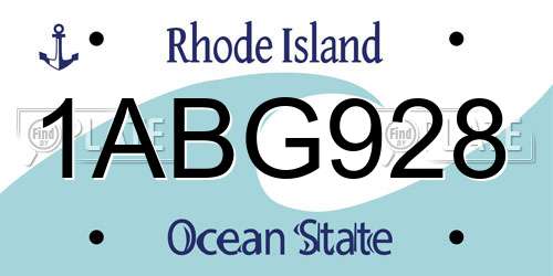 1ABG928 Rhode Island License Plate