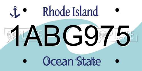 1ABG975 Rhode Island License Plate