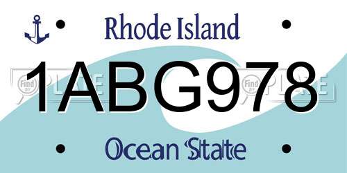 1ABG978 Rhode Island License Plate
