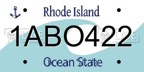 1ABO422 Rhode Island License Plate