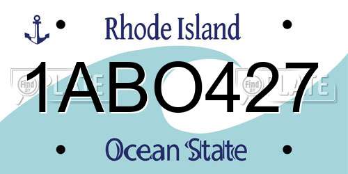 1ABO427 Rhode Island License Plate