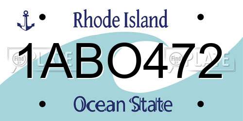 1ABO472 Rhode Island License Plate