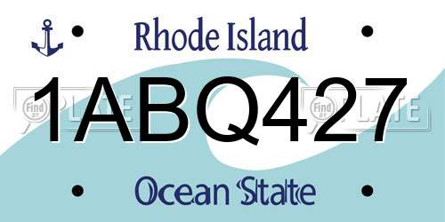 1ABQ427 Rhode Island License Plate