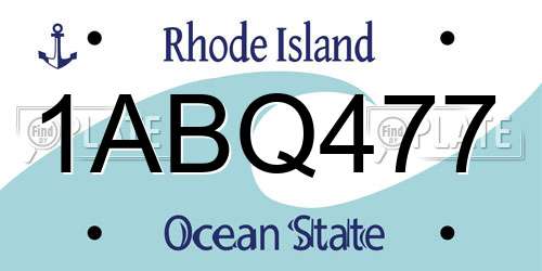 1ABQ477 Rhode Island License Plate