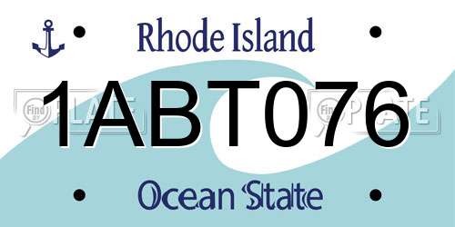 1ABT076 Rhode Island License Plate